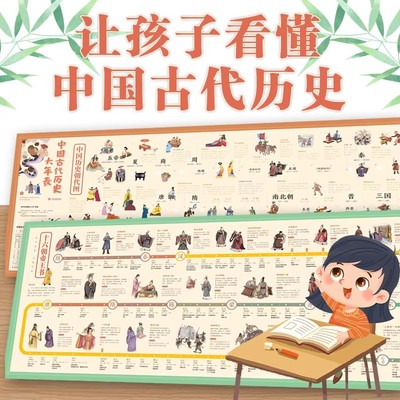 中国古代历史大年表+十六朝帝王书 图文版 皇帝简介时间轴中小学生青少年一张图看懂中国历史发展 安徽新华书店旗舰店正版