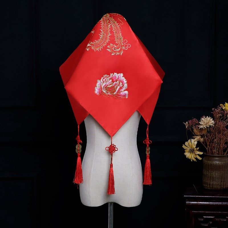 红盖头结婚中式网纱薄结婚用品大全娘家单个纱巾盖头头纱披肩红色|msdalam kategori Aksesori/Belt kulit/Hat/Muffler, aksesori pakaian perkahwinan, Veil - dari Buy2taobao.com untuk memberikan perkhidmatan ejen Taobao profesional membeli