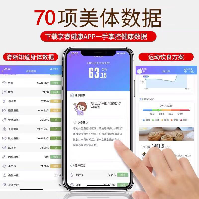 享睿体重秤精准高精度体脂秤体脂率家用智能可连接手机变啦体脂称在类目 个人护理/保健/按摩器材, 美容/美体辅助工具, 体重秤/健康秤中 - 来自Buy2taobao.com提供专业的淘宝代购服务