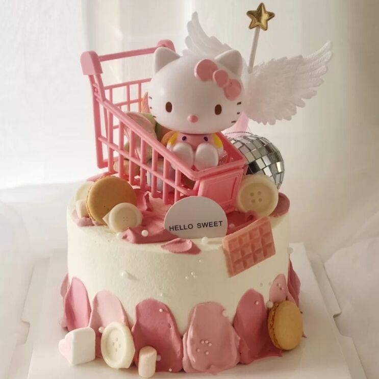烘焙蛋糕装饰 kitty凯蒂猫摆件 女孩女宝宝生日甜品