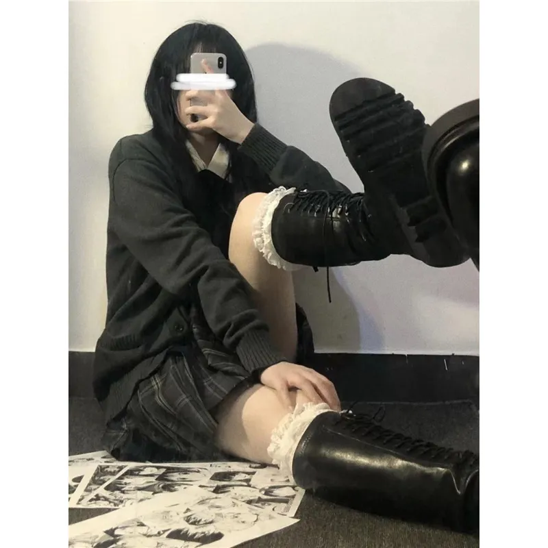 日系jk制服学院风针织衫秋冬v领开衫毛衣春秋款校服jk美拉德套装