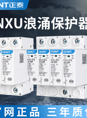 正泰浪涌保护器NXU-ⅡG电源防雷避雷器2p 4p家用防雷击电涌保护器
