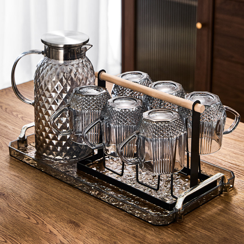 玻璃杯耐高温中式带把2025新款高端家用泡茶杯套装新居乔迁喝水杯,餐饮具,玻璃杯,淘宝优惠券,粉丝福利购,淘宝优惠卷