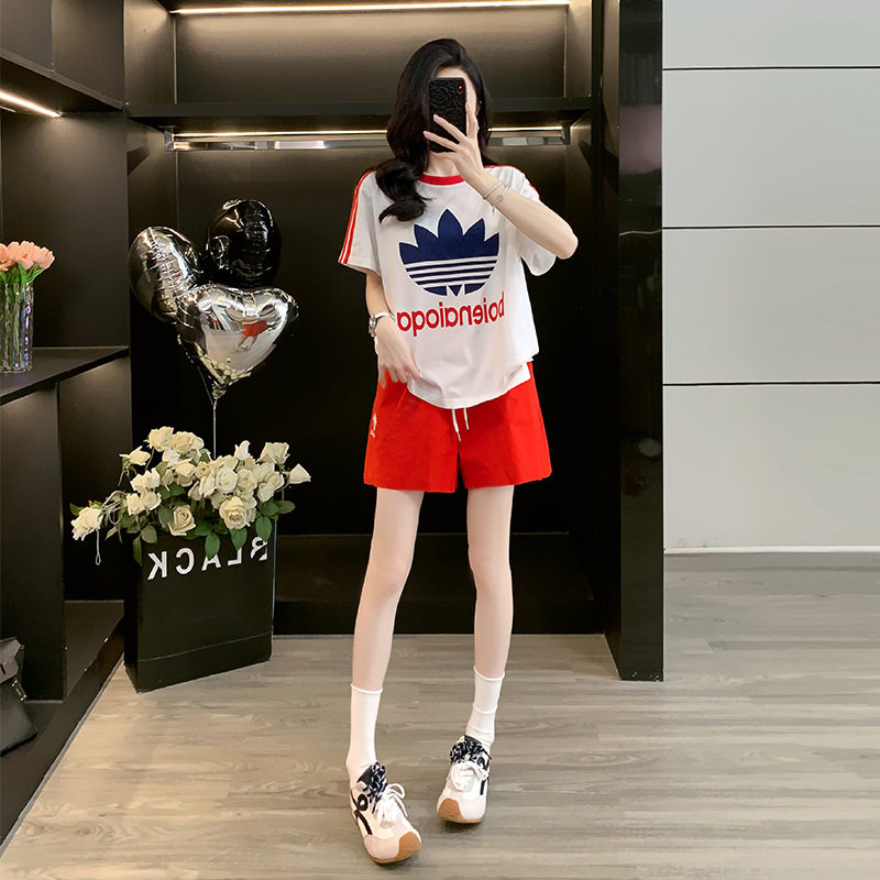 韩版时尚洋气休闲高级感白色上衣女2026夏季潮流网红宽松两件套潮