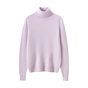 女秋冬25新款 100%纯山羊绒高翻领针织打底衫 高领毛衣 一线成衣