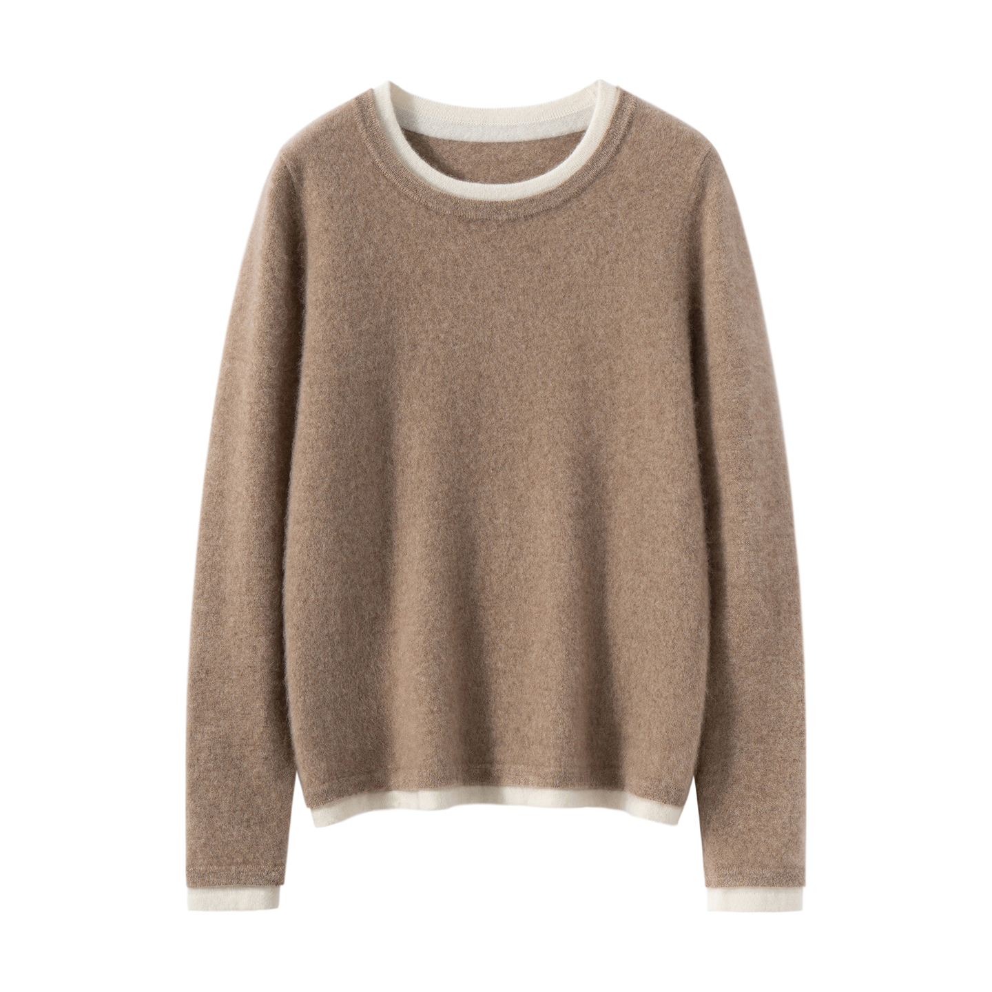 假两件100%山羊绒衫针织打底毛衣