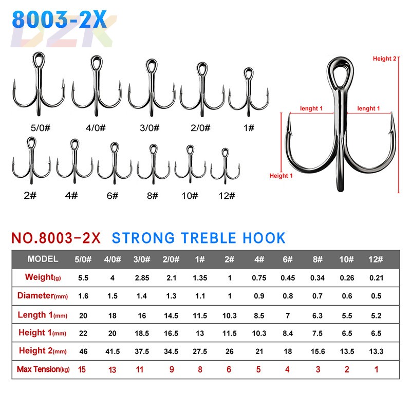 鱼钩三本钩 二倍加强锚钩 高碳钢路亚鱼钩绑毛钩三爪钩渔具高端a6