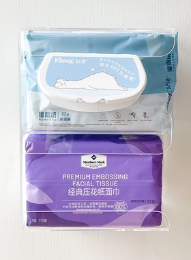 双层湿厕纸收纳盒壁挂卫生间湿厕纸纸巾盒免打孔厕所抽纸盒置物架