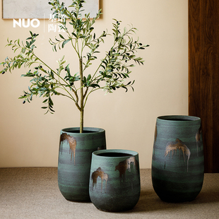 景德镇陶瓷大花盆复古水培绿植盆栽专用陶土花坛户外庭院种树陶罐