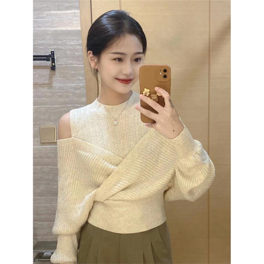 甜美风减龄长袖针织衫女