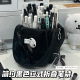 简约耐脏黑站立式 双面折叠笔袋学生ins风小众高颜值大容量文具袋