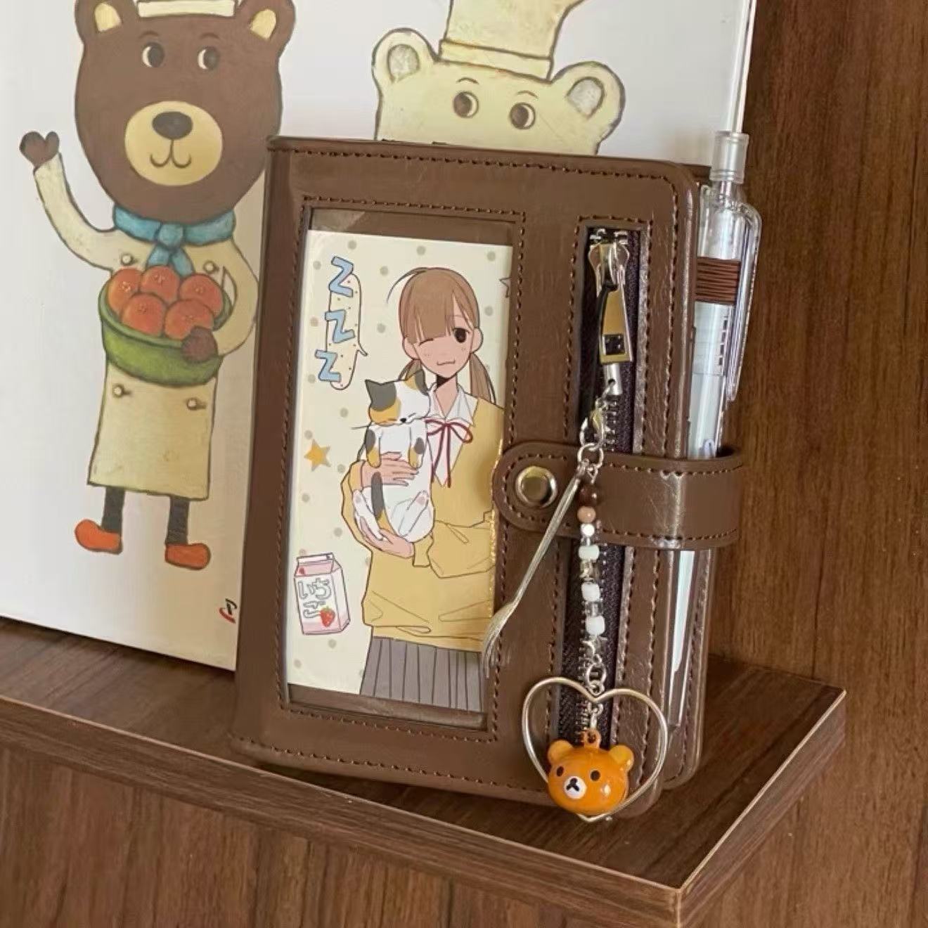 复古棕PU皮质A7活页计划笔手帐本