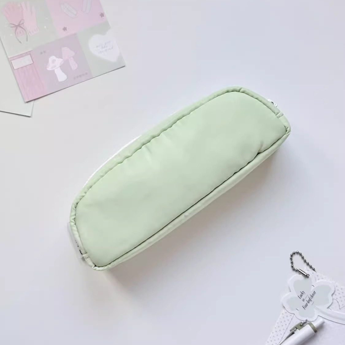 小红书同款抹茶乳酪面包笔袋学生ins简约高颜值大容量文具收纳袋,文具电教/文化用品/商务用品,笔袋,淘宝优惠券,粉丝福利购,淘宝优惠卷