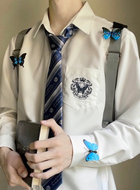【蝴蝶少年】以神之名｜JKDK原创日系长袖短袖白色衬衫赠同款领带