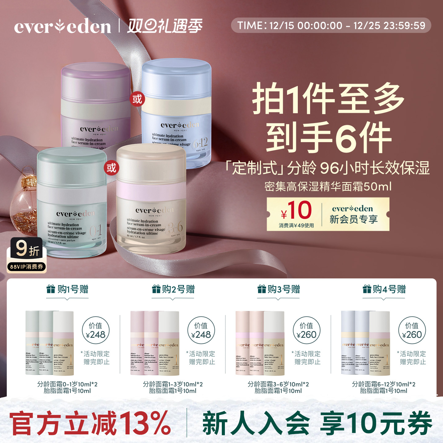 Evereden��Ψ��Ӥͯ�沿�����ܼ��߱�ʪ����������˪��������50ml 223Ԫ