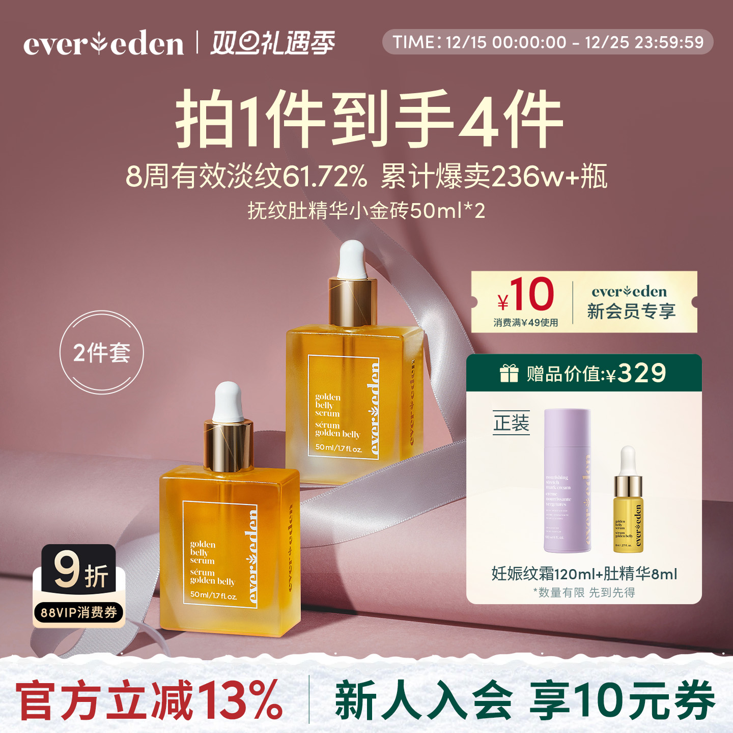 Evereden预防妊娠纹肚精华2件套