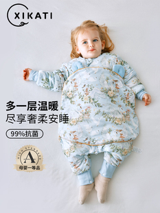 喜卡提婴儿秋冬睡袋婴儿冬季加厚防寒冬季儿童恒温分腿秋冬防踢