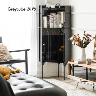 灰方亚克力转角柜卧室角落三角柜落地一体储物柜墙角柜转角置物架