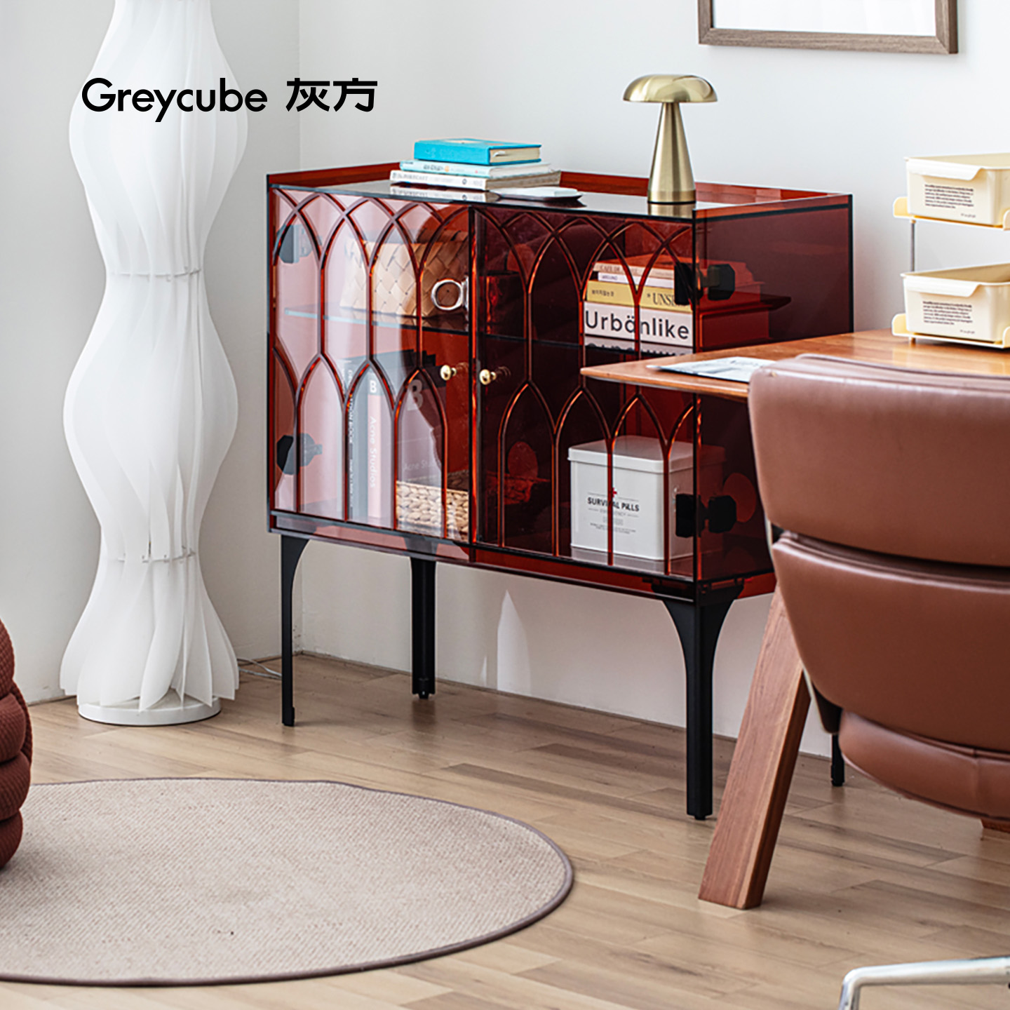 亚克力餐边柜北欧酒柜中古款边柜子