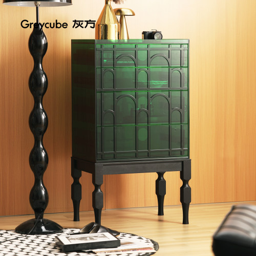 灰方轻奢斗柜中古风客厅边柜
