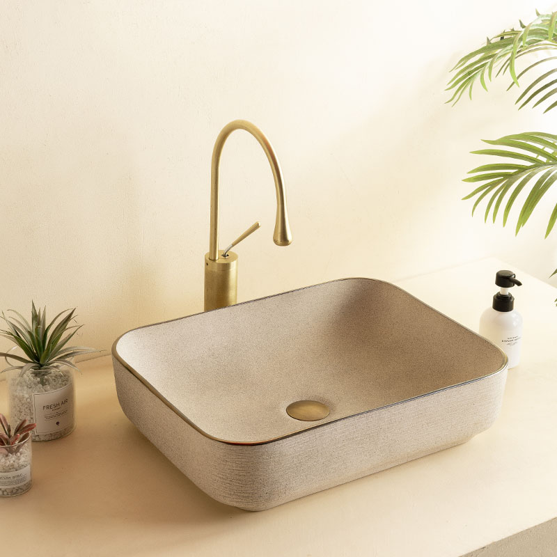 方形台上盆户外卫生间复古