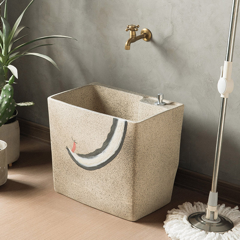 estclass拖把池手绘图案不褪色