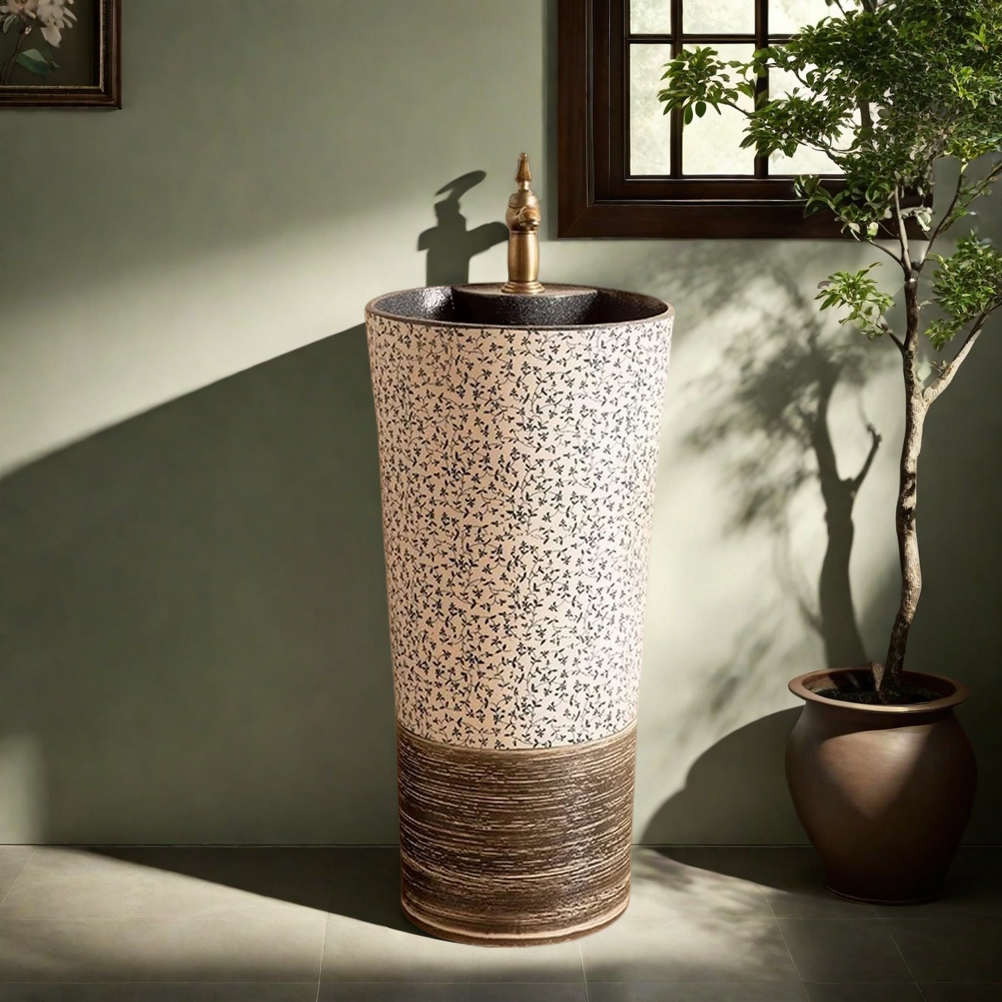 户外洗手盆台一体立柱盆卫生间立柱式洗脸盆庭院洗手池花园水槽,家装主材,立柱盆,淘宝优惠券,粉丝福利购,淘宝优惠卷