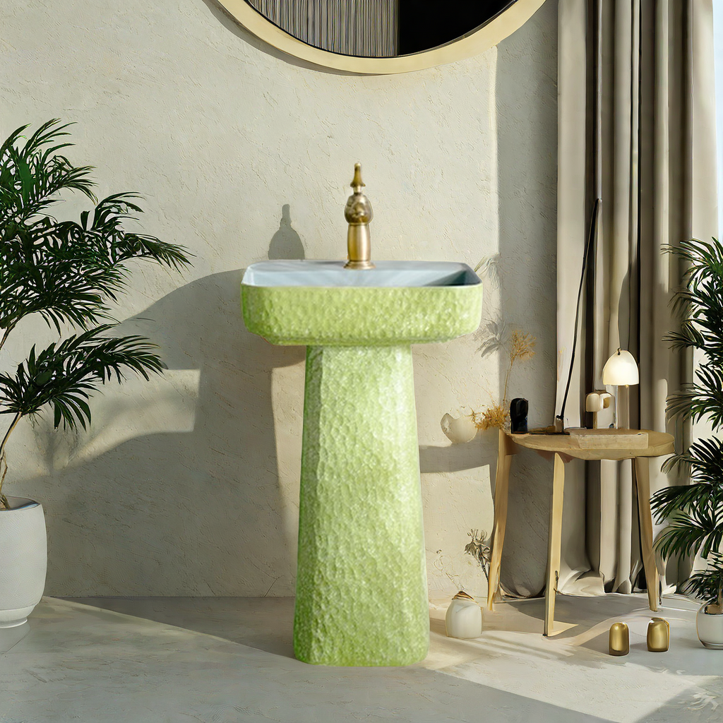 立柱洗脸盆一体陶瓷小户型