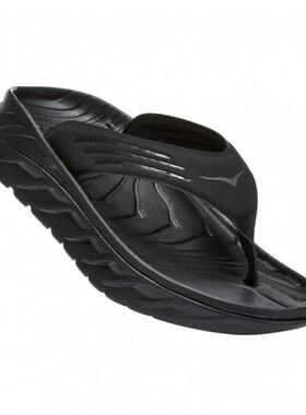 代购Hoka OneOne男士人字拖缓震舒适支撑足部放松运动拖鞋黑色