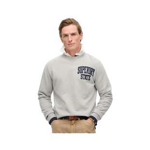 代购Superdry男士卫衣保暖舒适灰色棉质日常休闲上装潮流学院