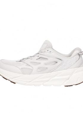 代购Hoka OneOne男士越野跑鞋透气轻量缓震耐磨白色牛革聚酯纤维