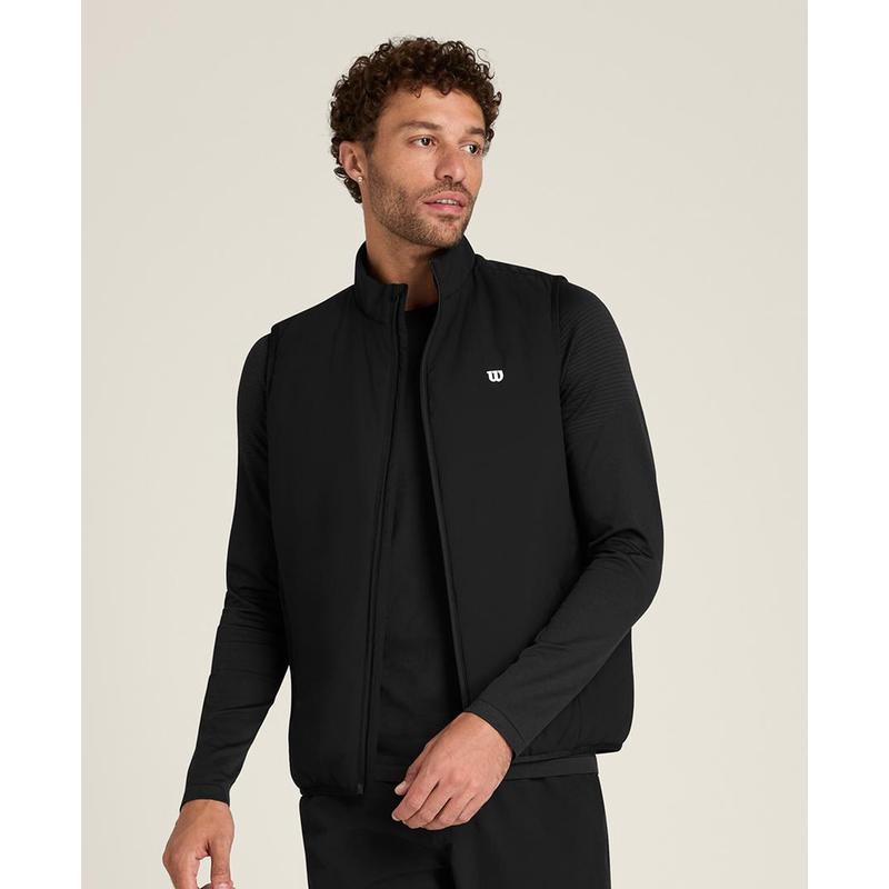 代购Wilson威尔胜男士运动夹克保暖易活动贴身舒适防风黑色轻量