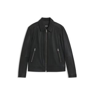 简约 夹克保暖防风皮革黑色日常通勤皮衣爆款 代购 BOSS男士