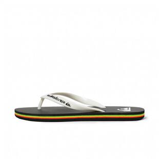 代购Quiksilver男士人字拖轻便舒适防滑柔软合成橡胶黑色白色带