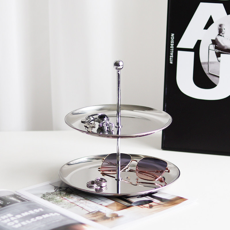北欧ins风多层不锈钢置物架零食果盘桌面收纳托盘餐厅,居家日用,其它,淘宝优惠券,粉丝福利购,淘宝优惠卷