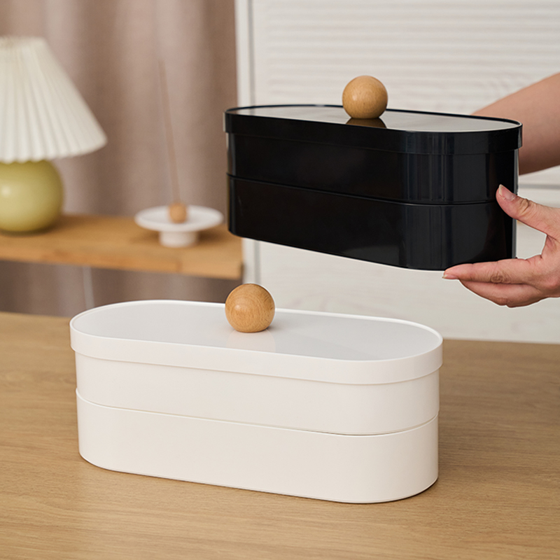 发饰发圈发绳发夹桌面收纳盒带盖防尘创意置物架发箍化妆品饰品盒