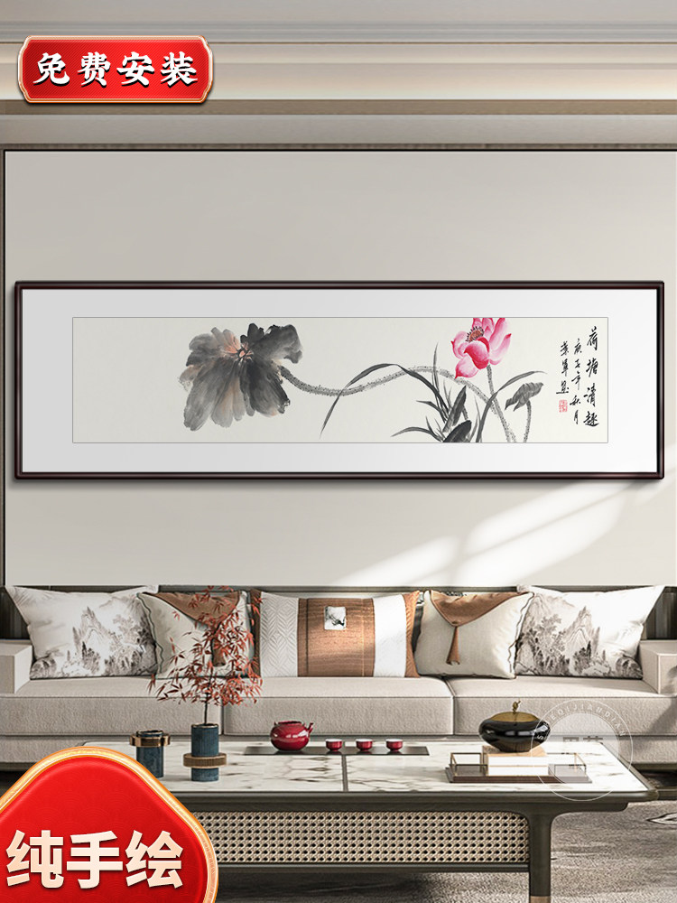 纯手绘正品中国画写意花鸟新中国风客厅装饰画牡丹卧室床头办公室