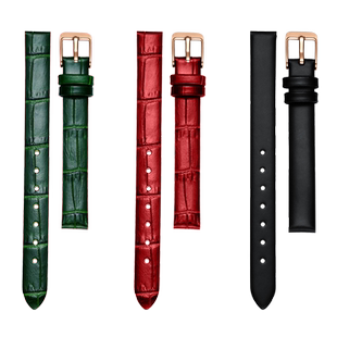 表带真皮牛皮女原装网带钢带代用lolarose表带小绿表10mm