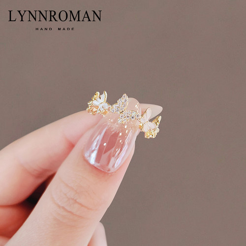气质锆石蝴蝶戒指女时尚个性