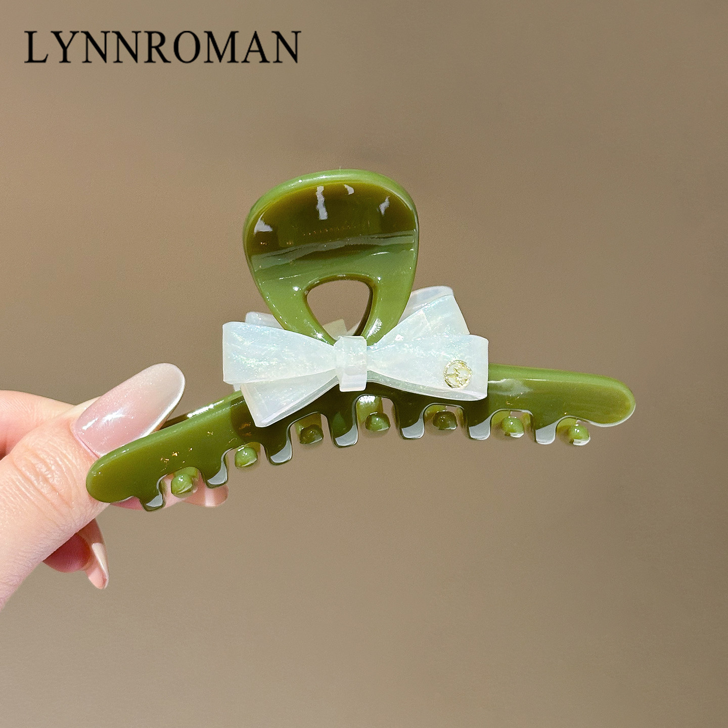 LYNNROMAN抹茶绿醋酸抓夹女高级感2026新款夹子头饰发夹女后脑勺