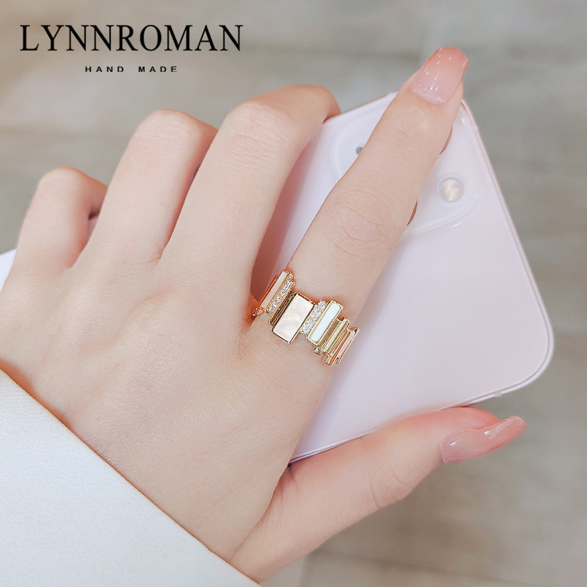 LYNNROMAN冷淡风不规则贝壳指环