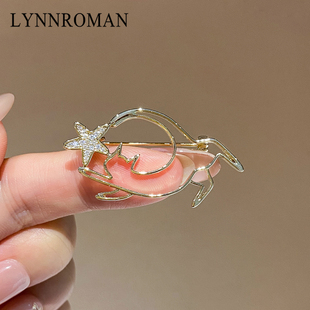 LYNNROMAN星星猫咪胸针女款 高级感配饰胸花别针 高档精致时尚 西装