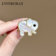 LYNNROMAN可爱贝母小象胸针西装 高级感大衣配饰胸花小众别针 时尚