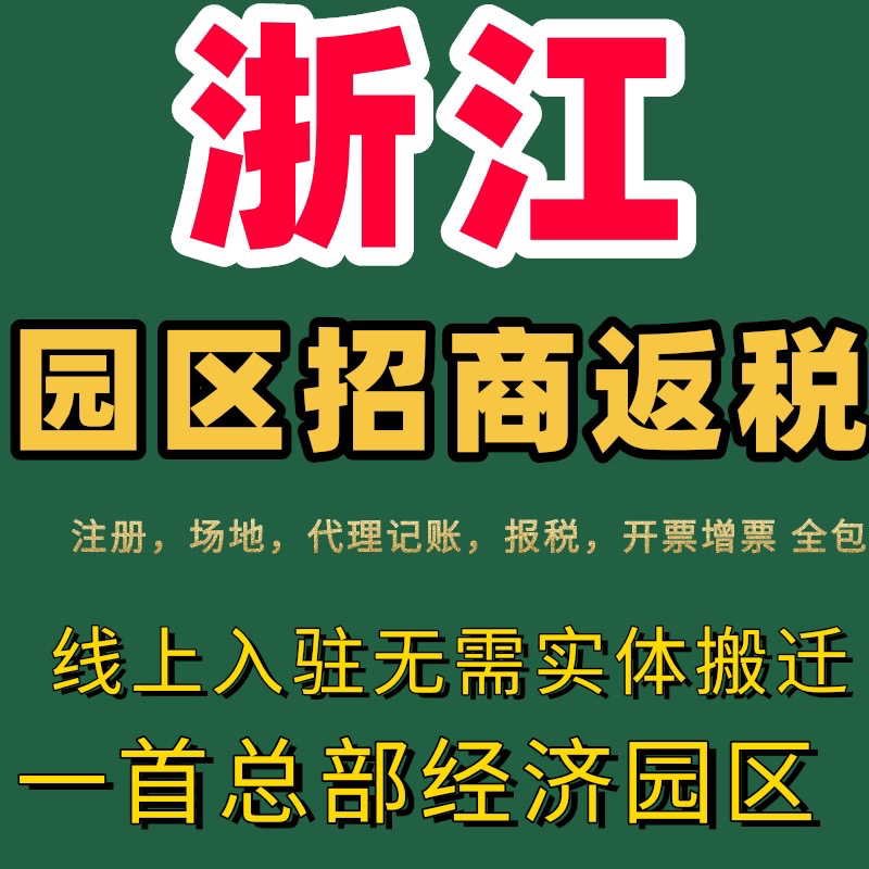 浙江园区招商入驻个体户小规模大额一般纳税人核定征收返税园区