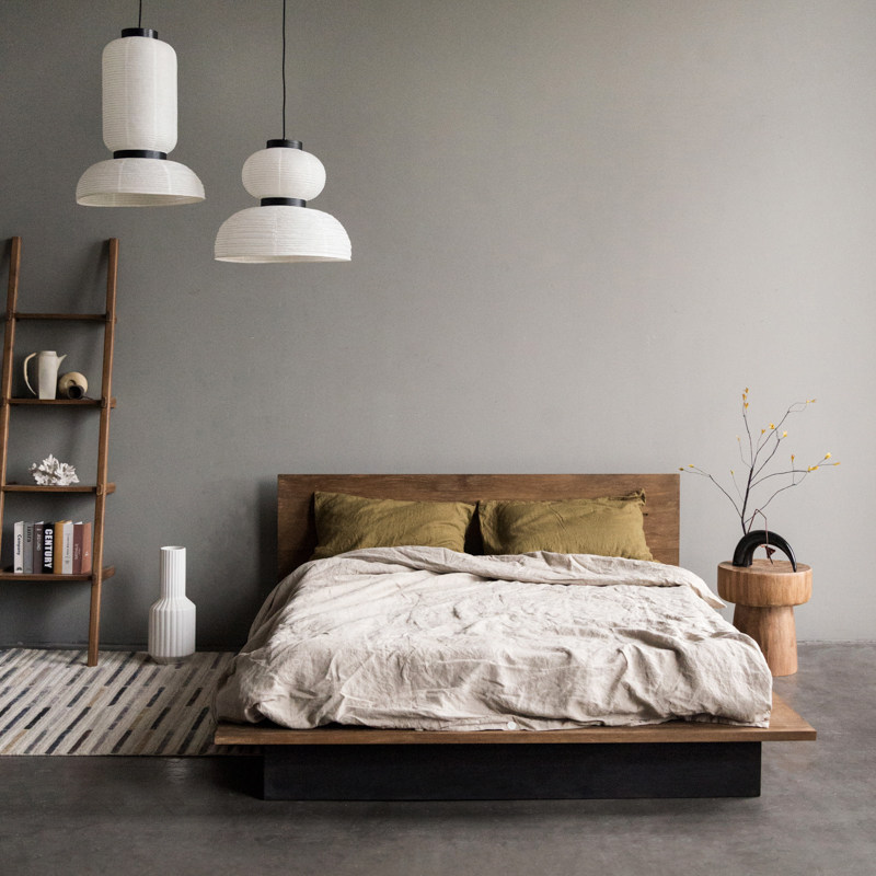 mountainliving进口柚木家具全实木床主卧双人床架1.5米1.8米北欧