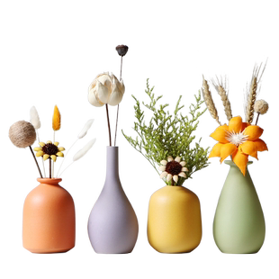 轻奢北欧风陶瓷小花瓶创意简约家居客厅装饰干花插花摆件桌面花器