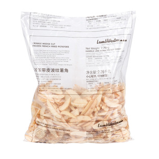 国产蓝威斯顿带皮波纹薯角ZZ001冷冻薯条中西快餐原料13.56KG