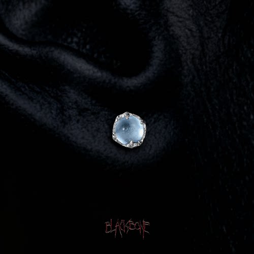 黑骨925银蓝玻璃石耳钉小众气质