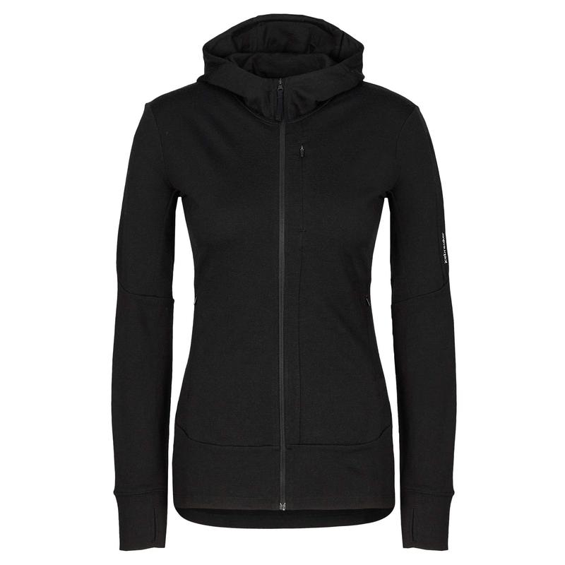 代购icebreaker女士抓绒衣保暖透气防异味保暖外套连帽长袖