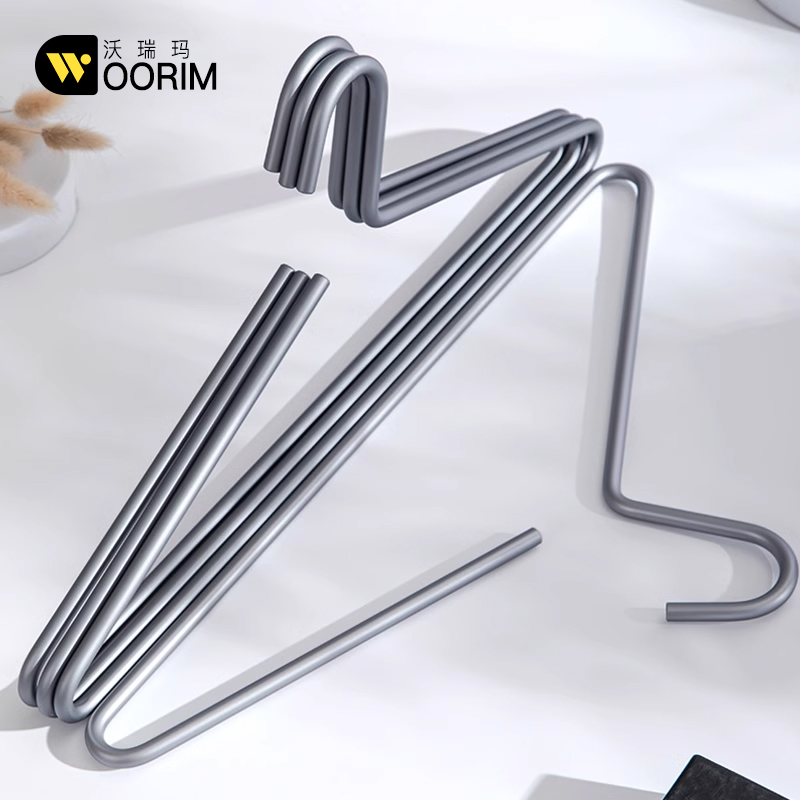 轻奢高级加厚铝合金挂衣架实心太空铝家用衣服架衣撑子金属衣架子